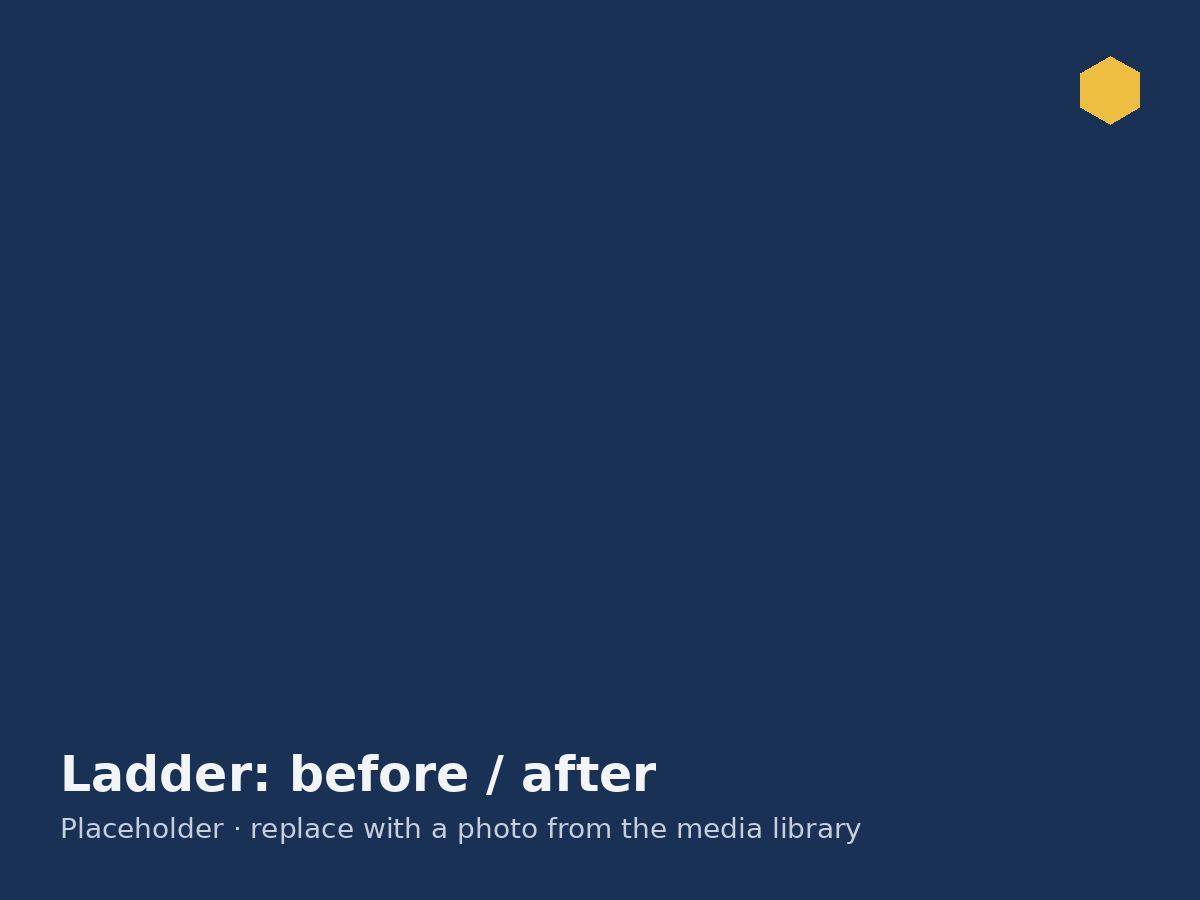 Ladder before and after cleaning